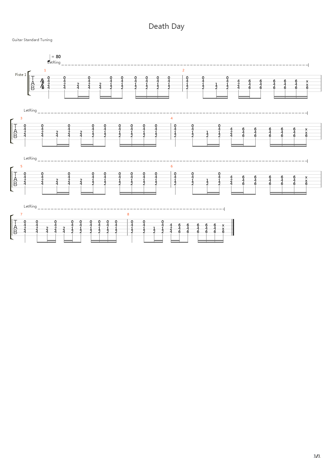 Death Day吉他谱