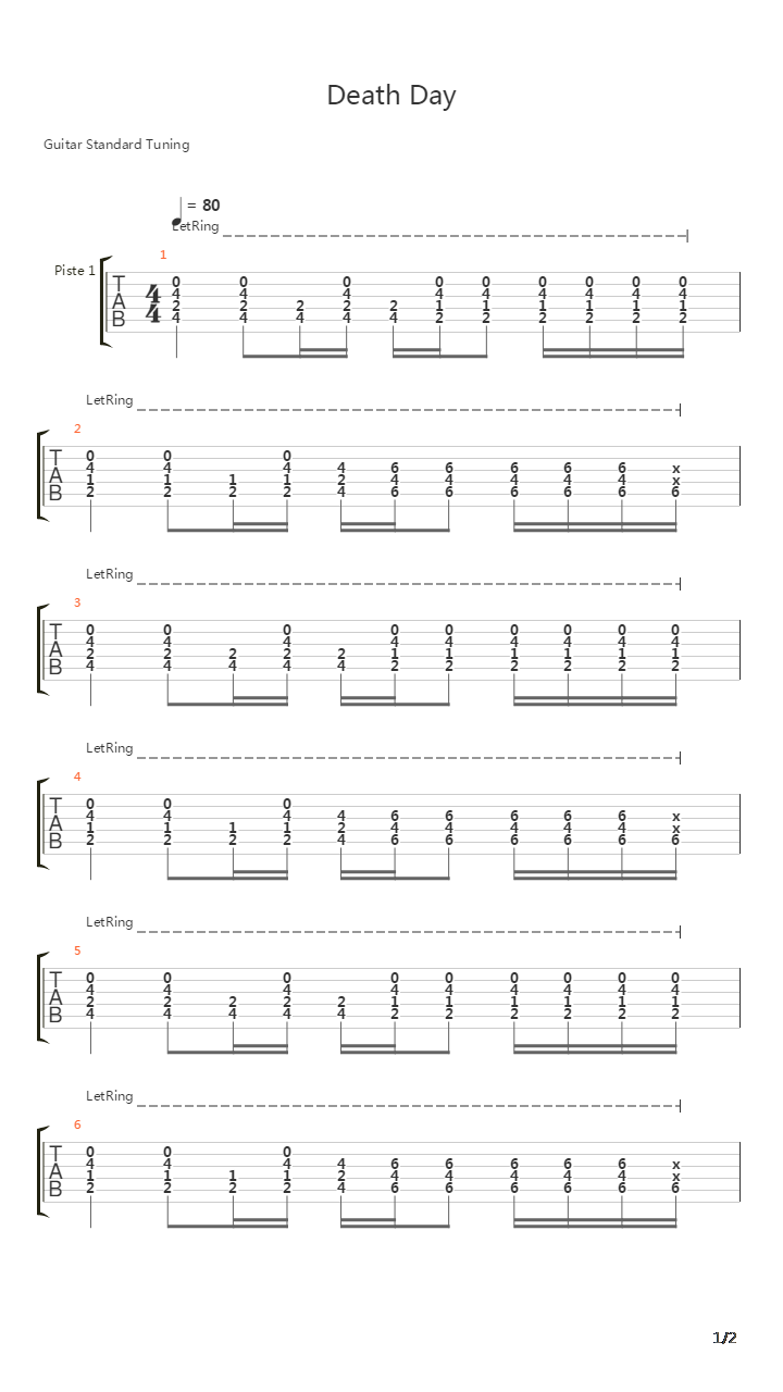 Death Day吉他谱