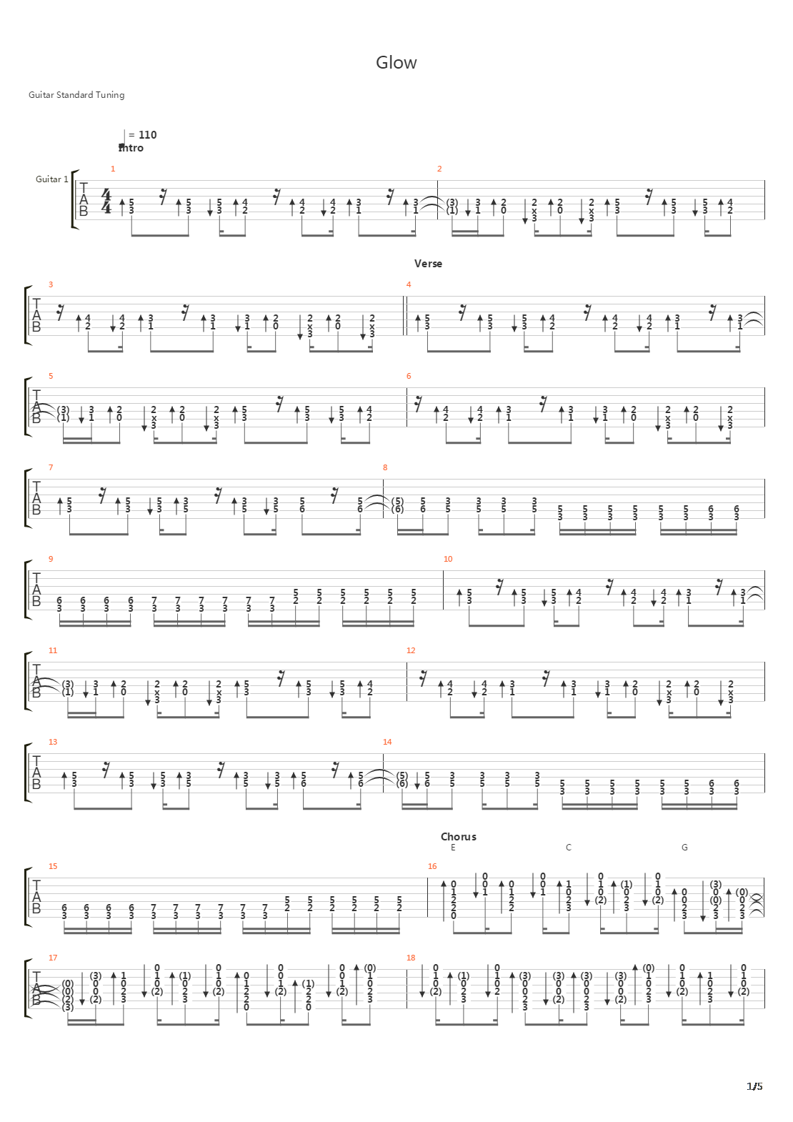 Glow吉他谱