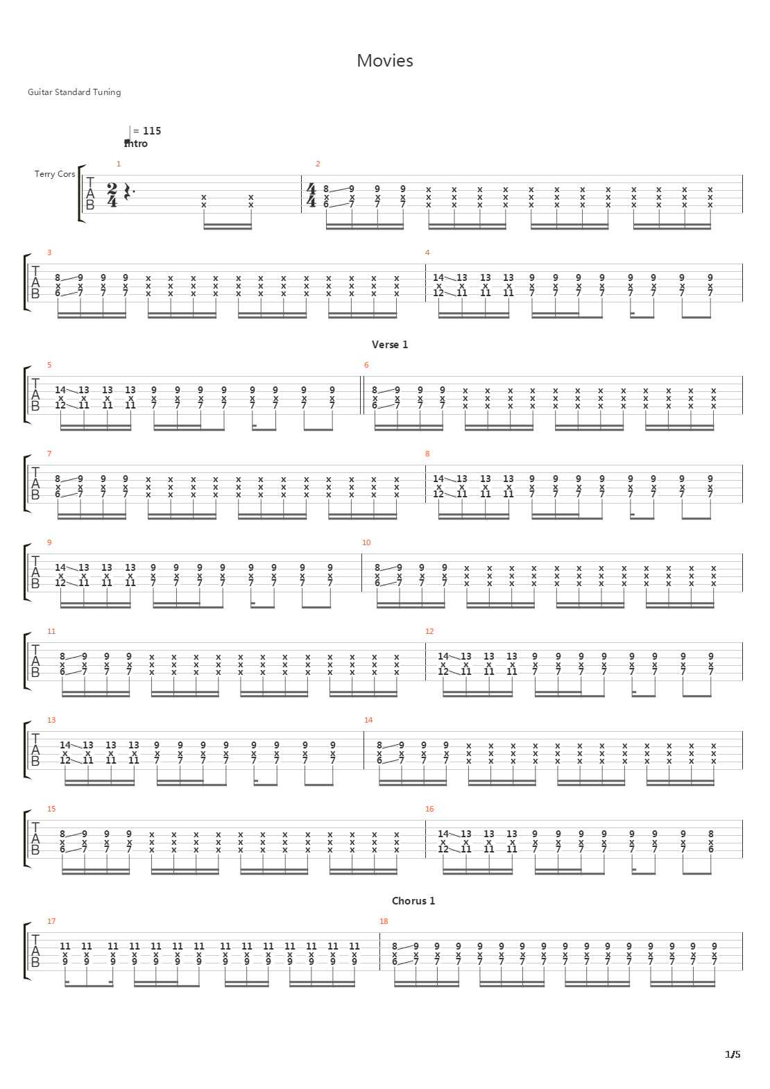 Movies吉他谱