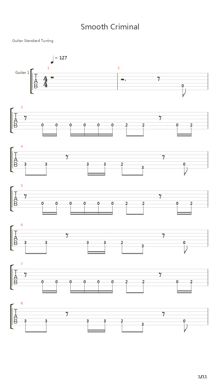 Smooth Criminal吉他谱