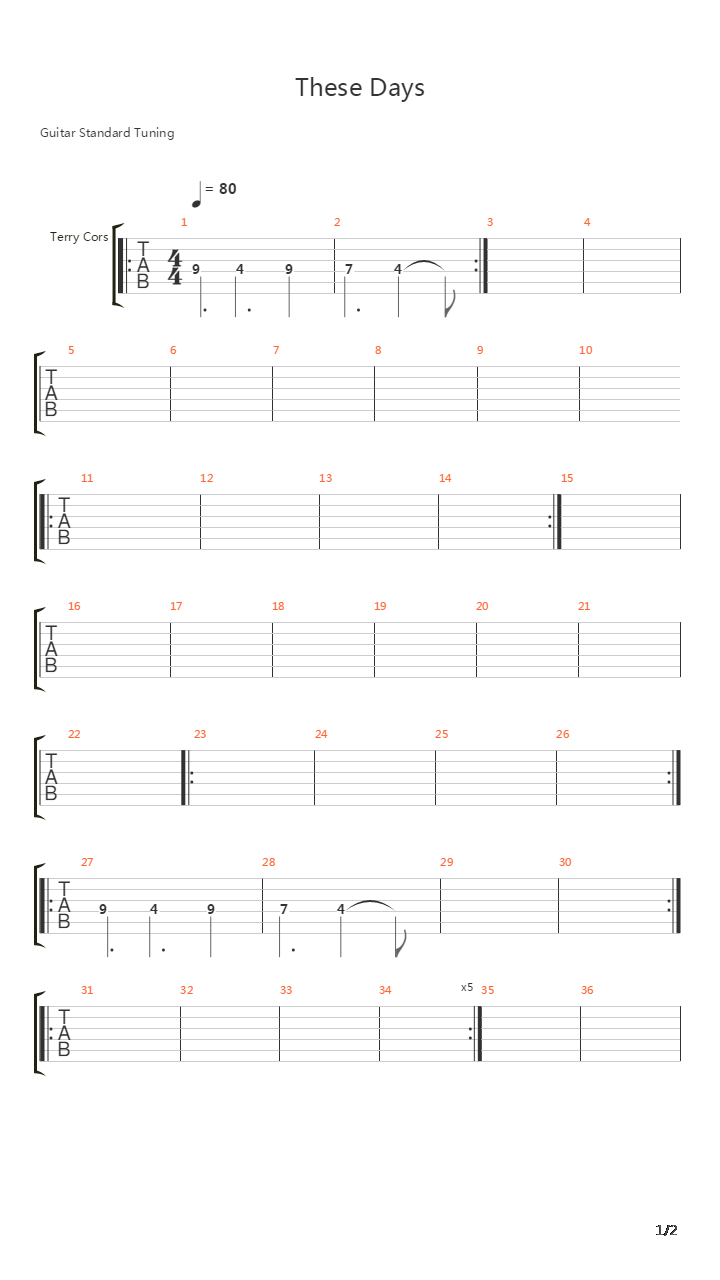 These Days吉他谱