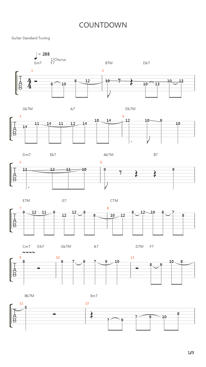 Countdown吉他谱