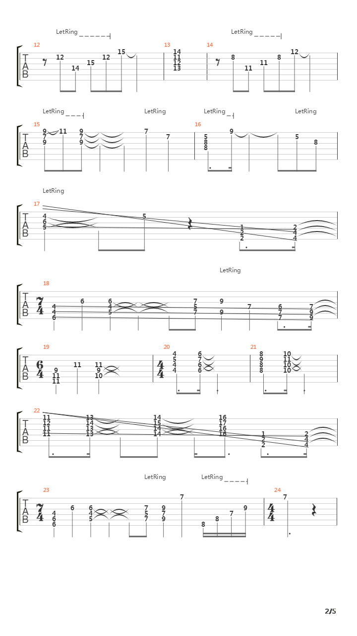 Letters Of Marque吉他谱