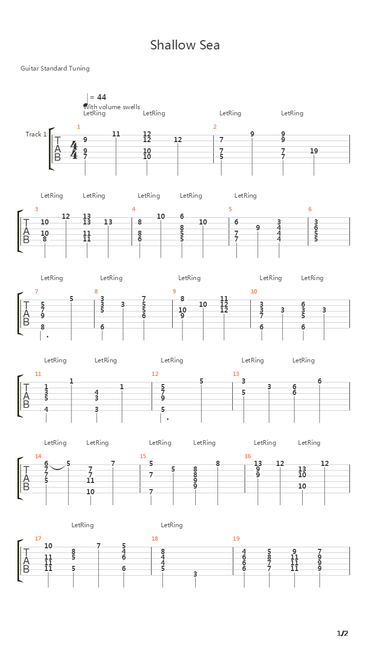 Shallow Sea吉他谱