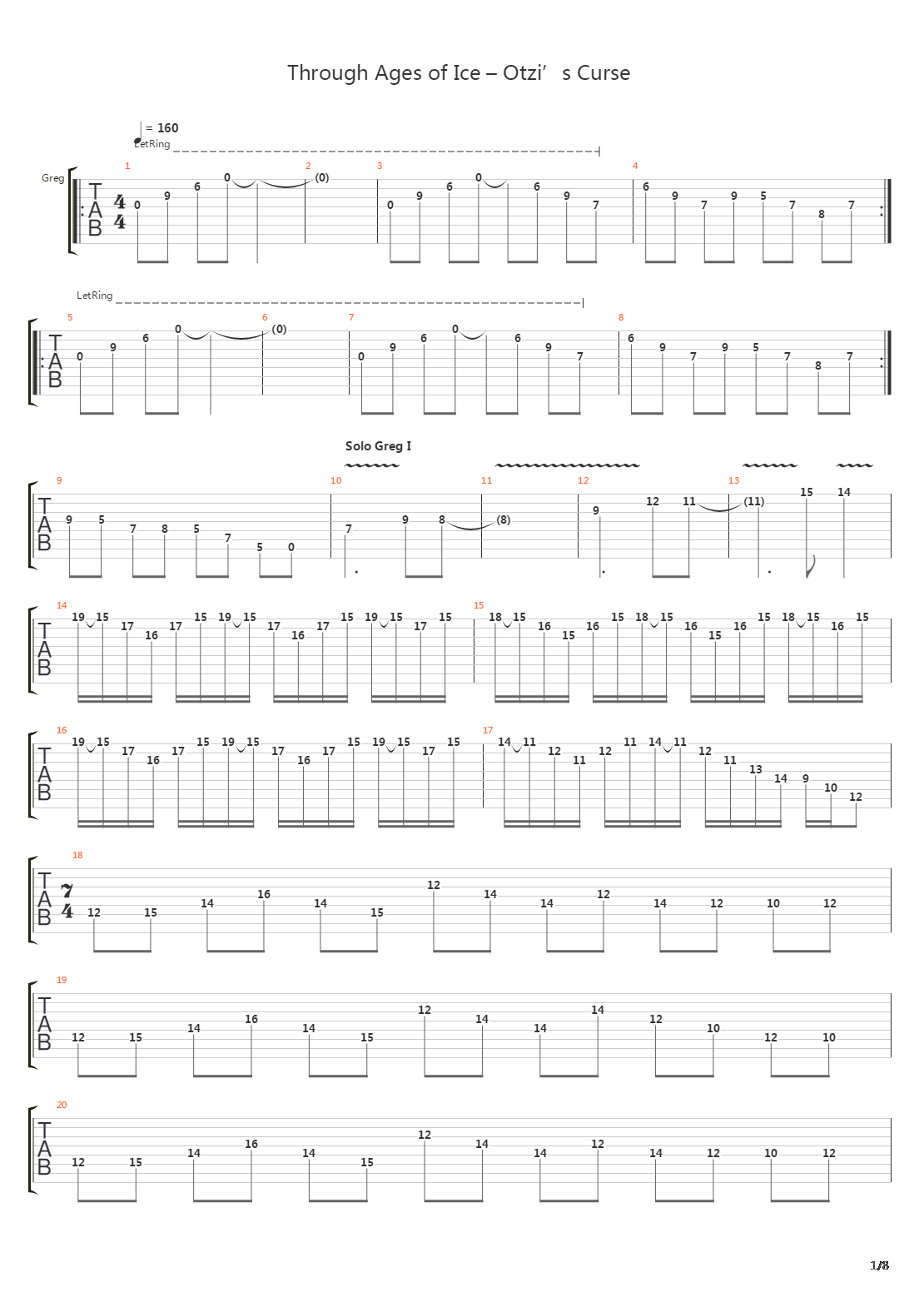 Through Ages Of Ice吉他谱