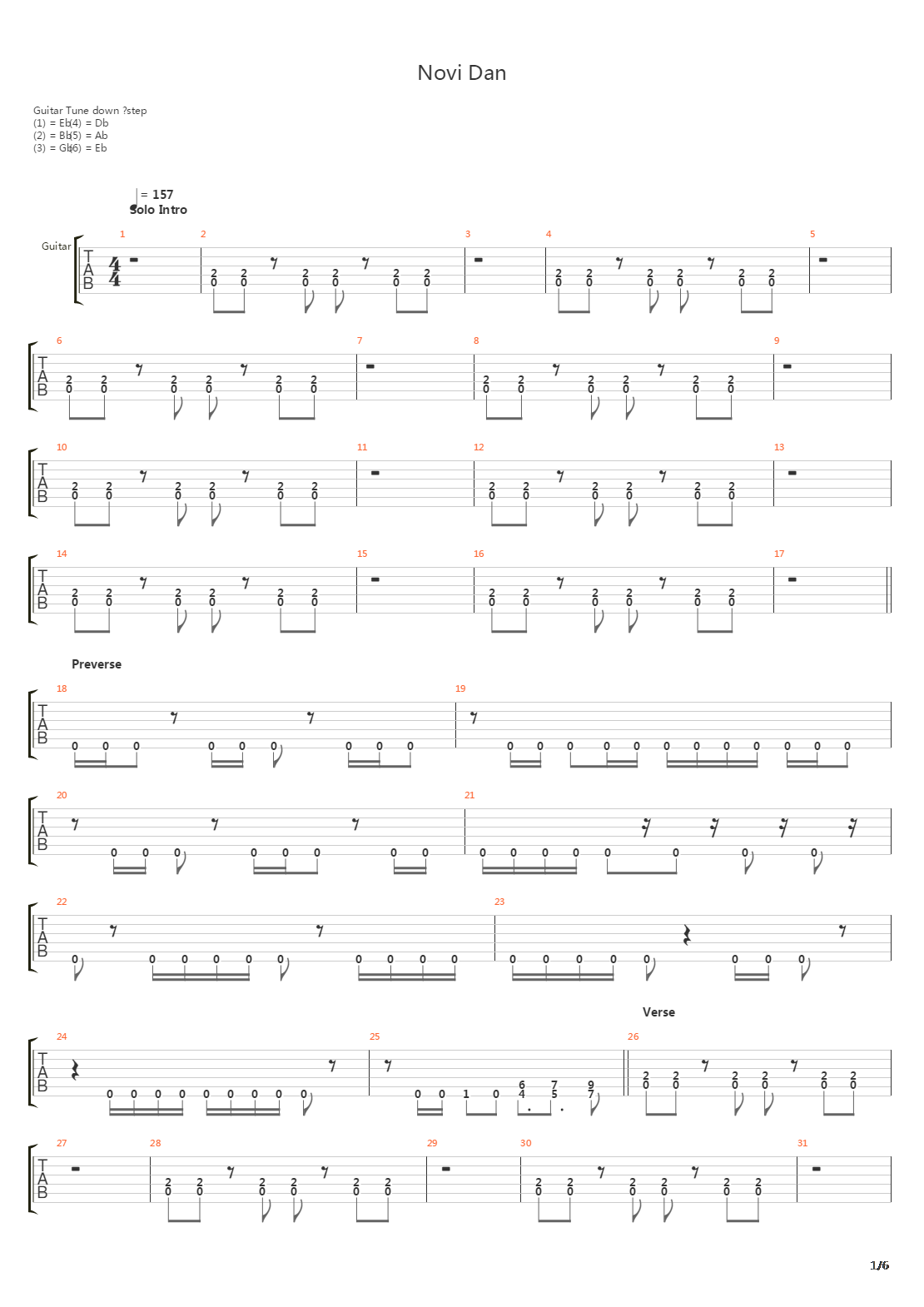 Novi Dan吉他谱