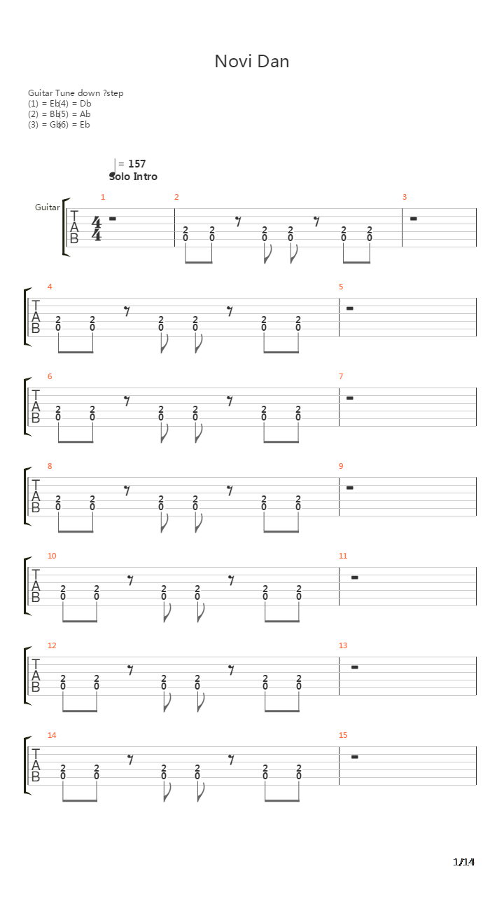 Novi Dan吉他谱