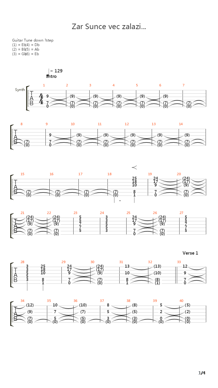Zar Sunce Vec Izlazi吉他谱