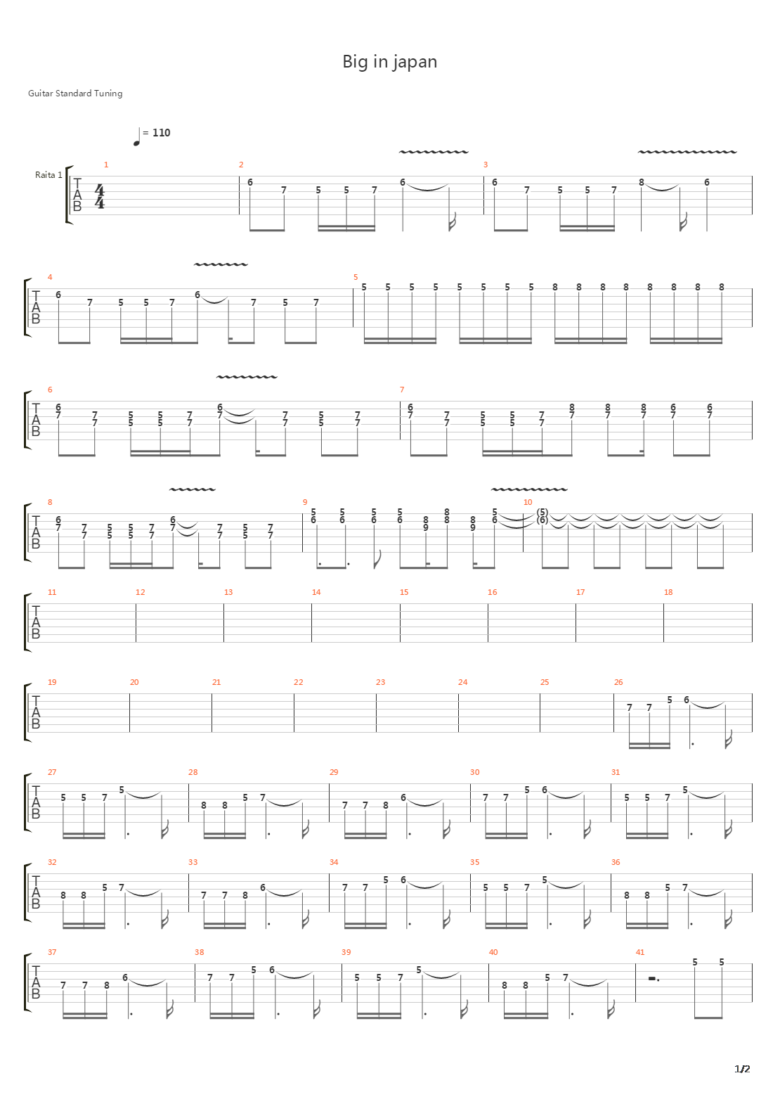 Big In Japan Remix吉他谱