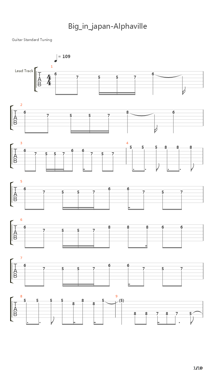 Big In Japan吉他谱