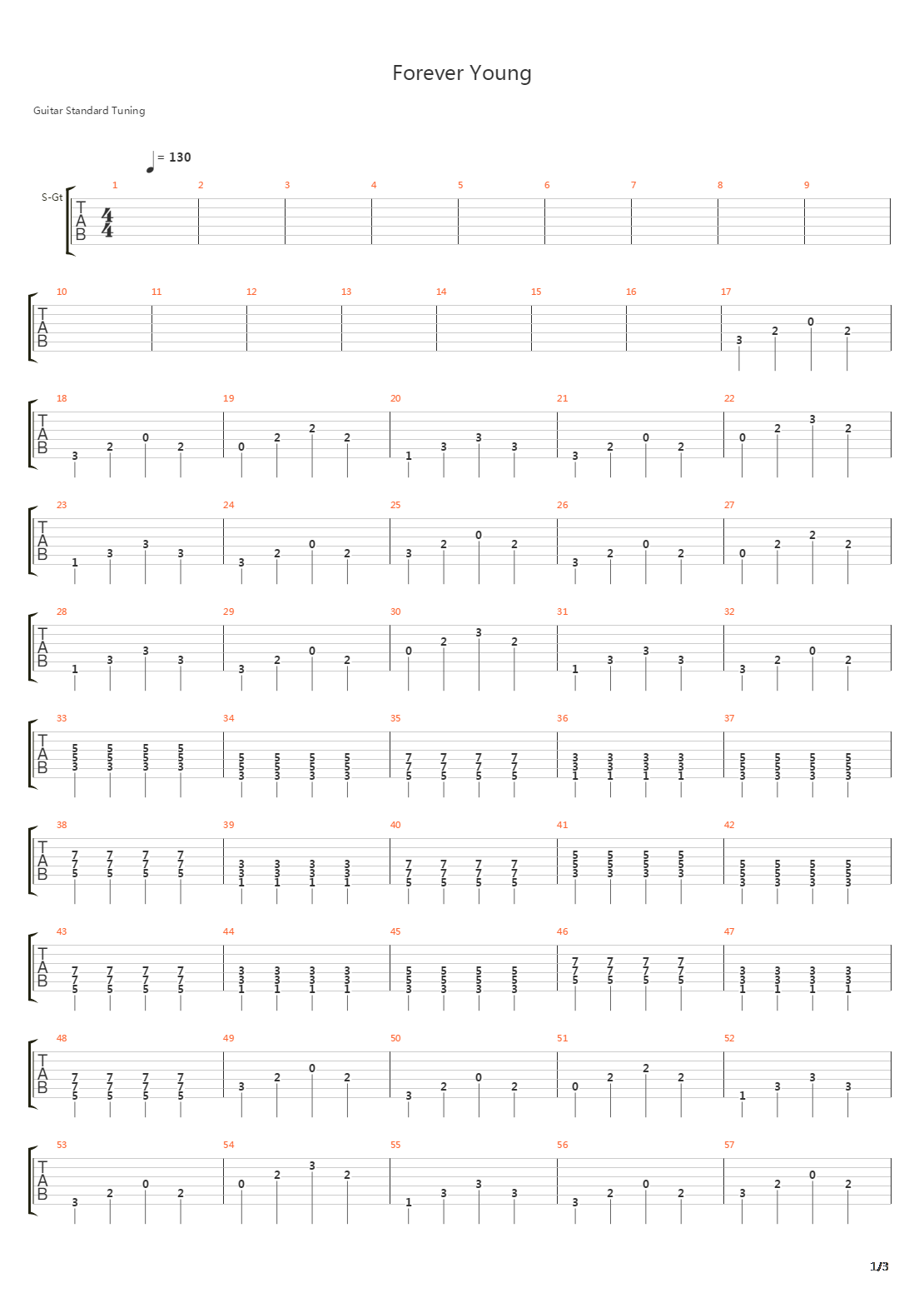 Forever Young吉他谱