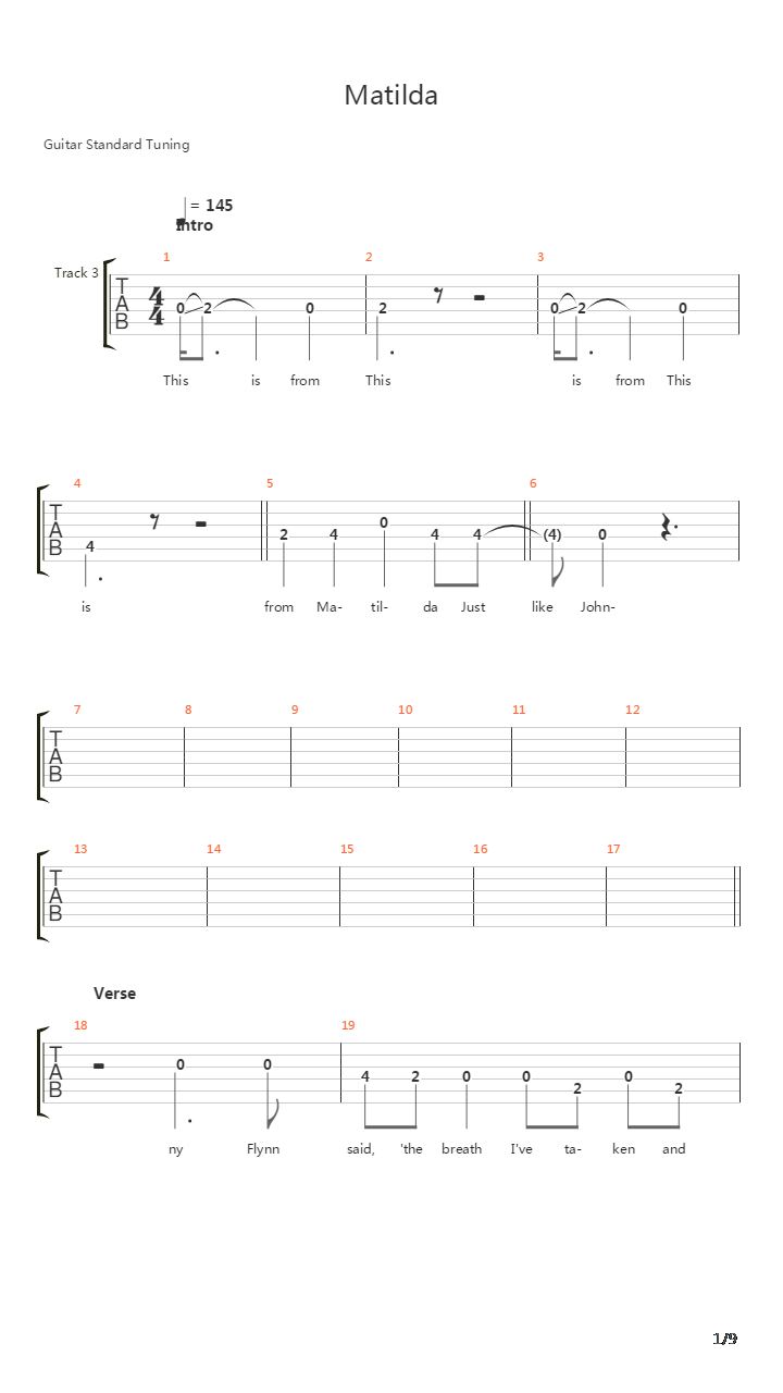 Matilda吉他谱