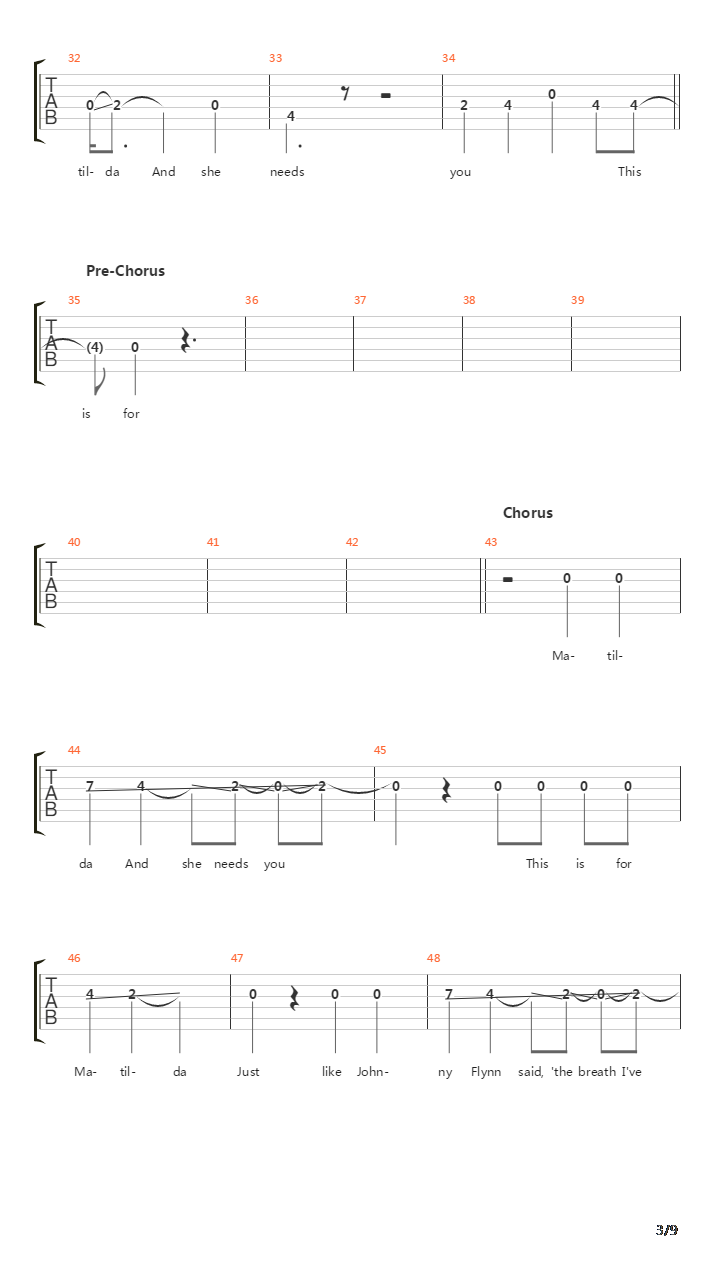 Matilda吉他谱