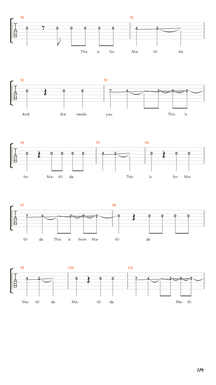 Matilda吉他谱