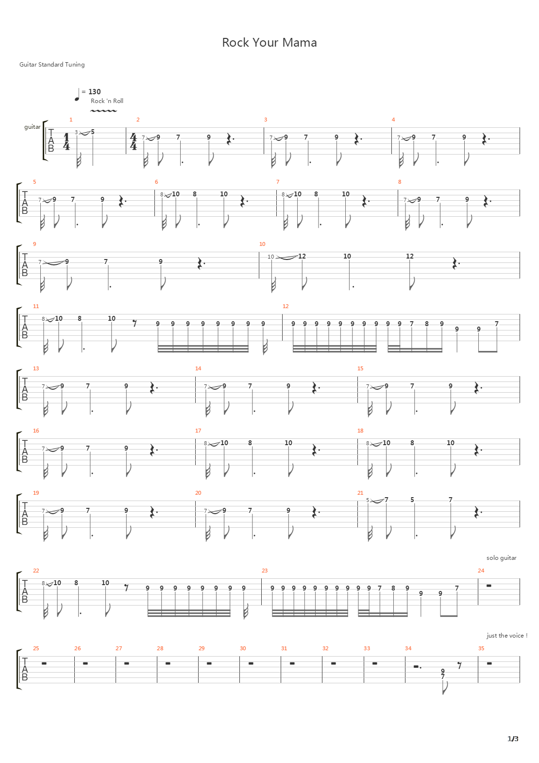 Rock Your Mama吉他谱