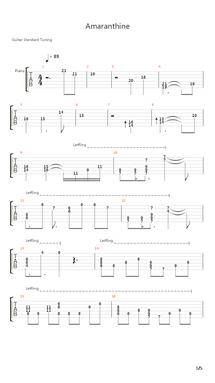 Amaranthine吉他谱