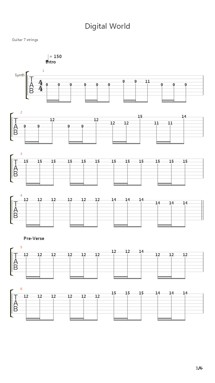 Digital World吉他谱