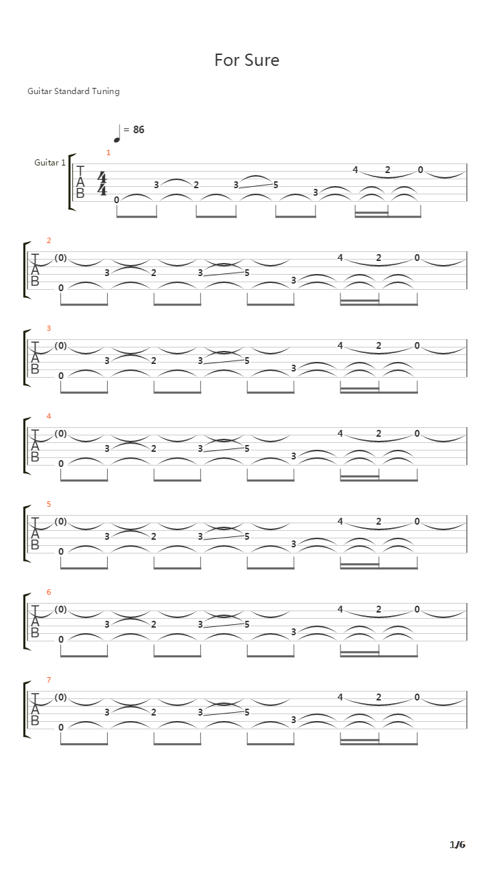 For Sure吉他谱