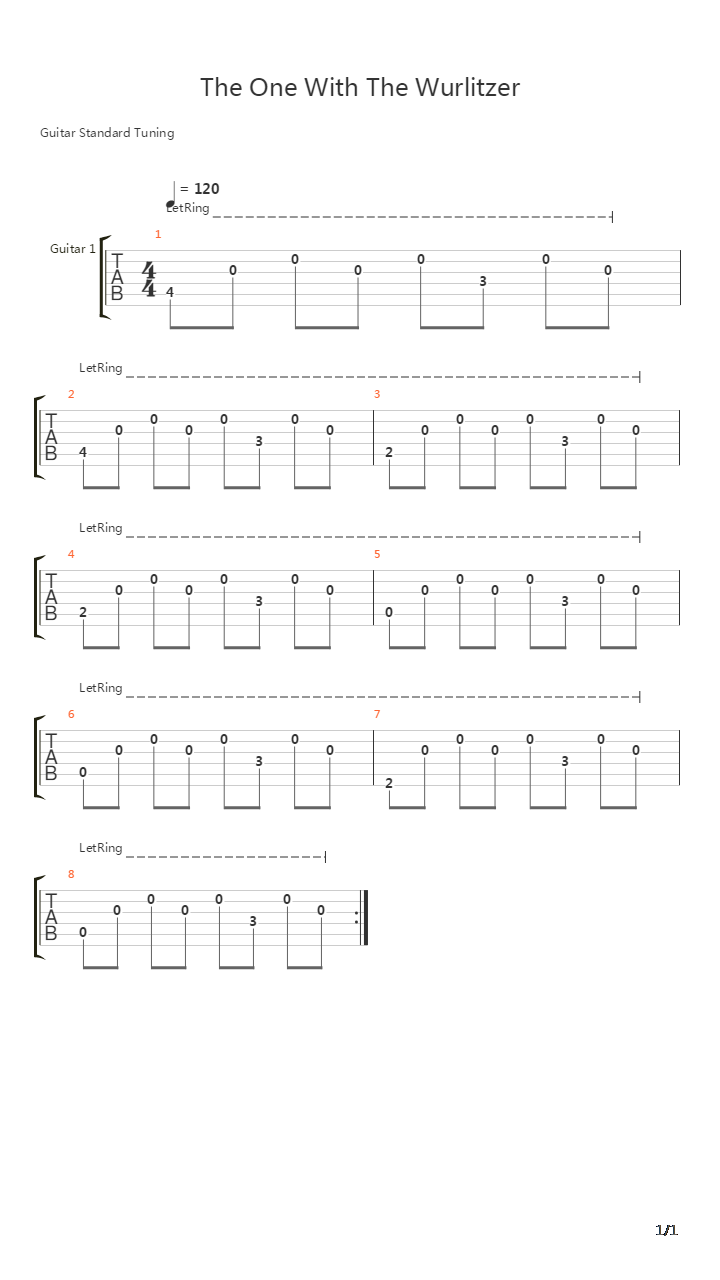 The One With The Wurlitzer吉他谱