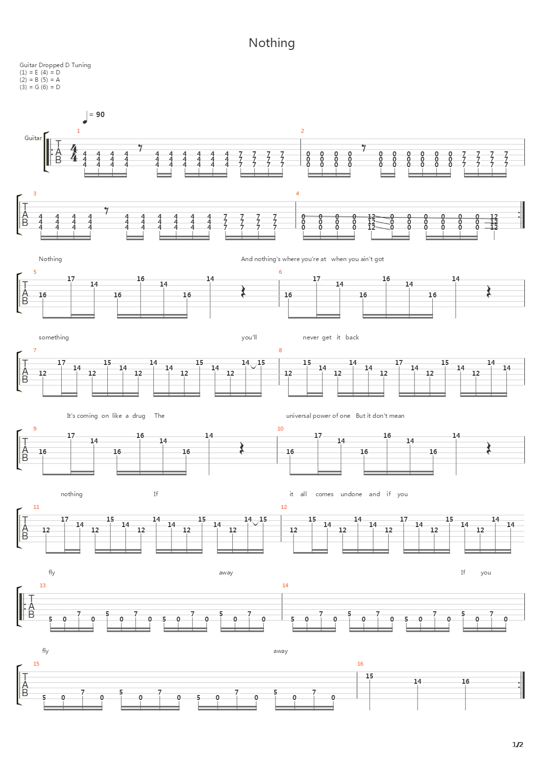 Nothing吉他谱