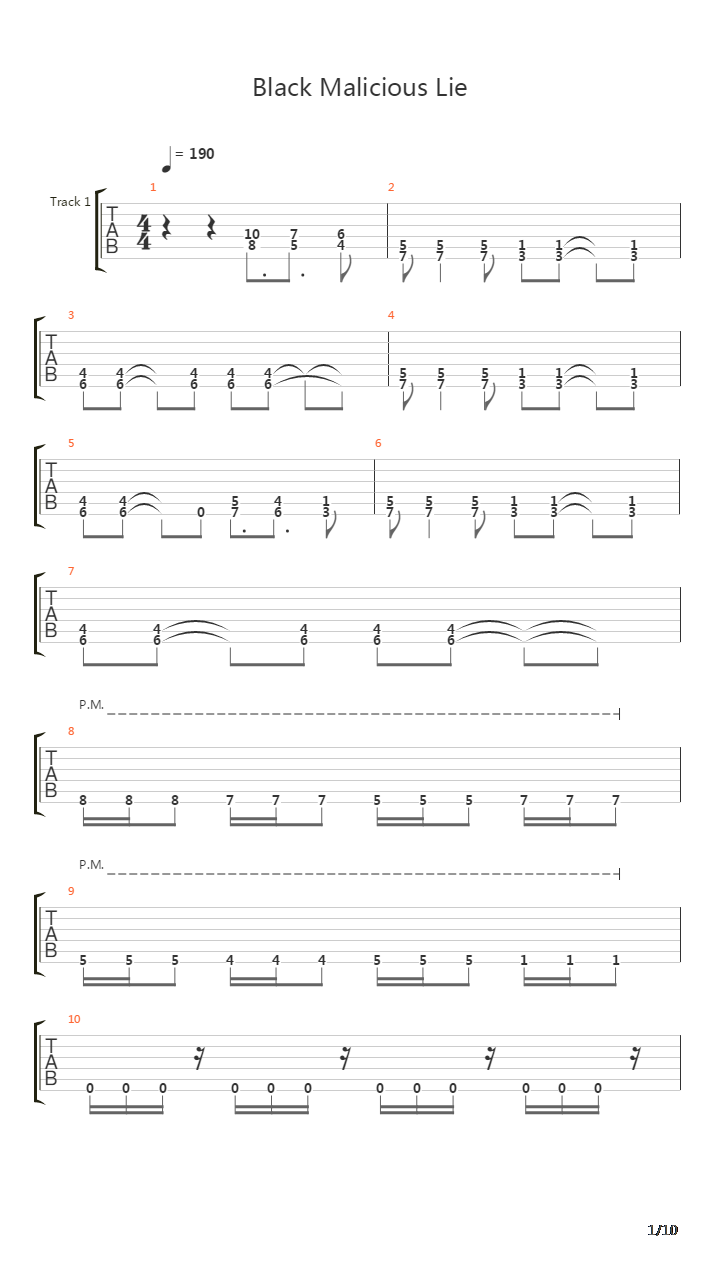 Black Malicious Lie吉他谱