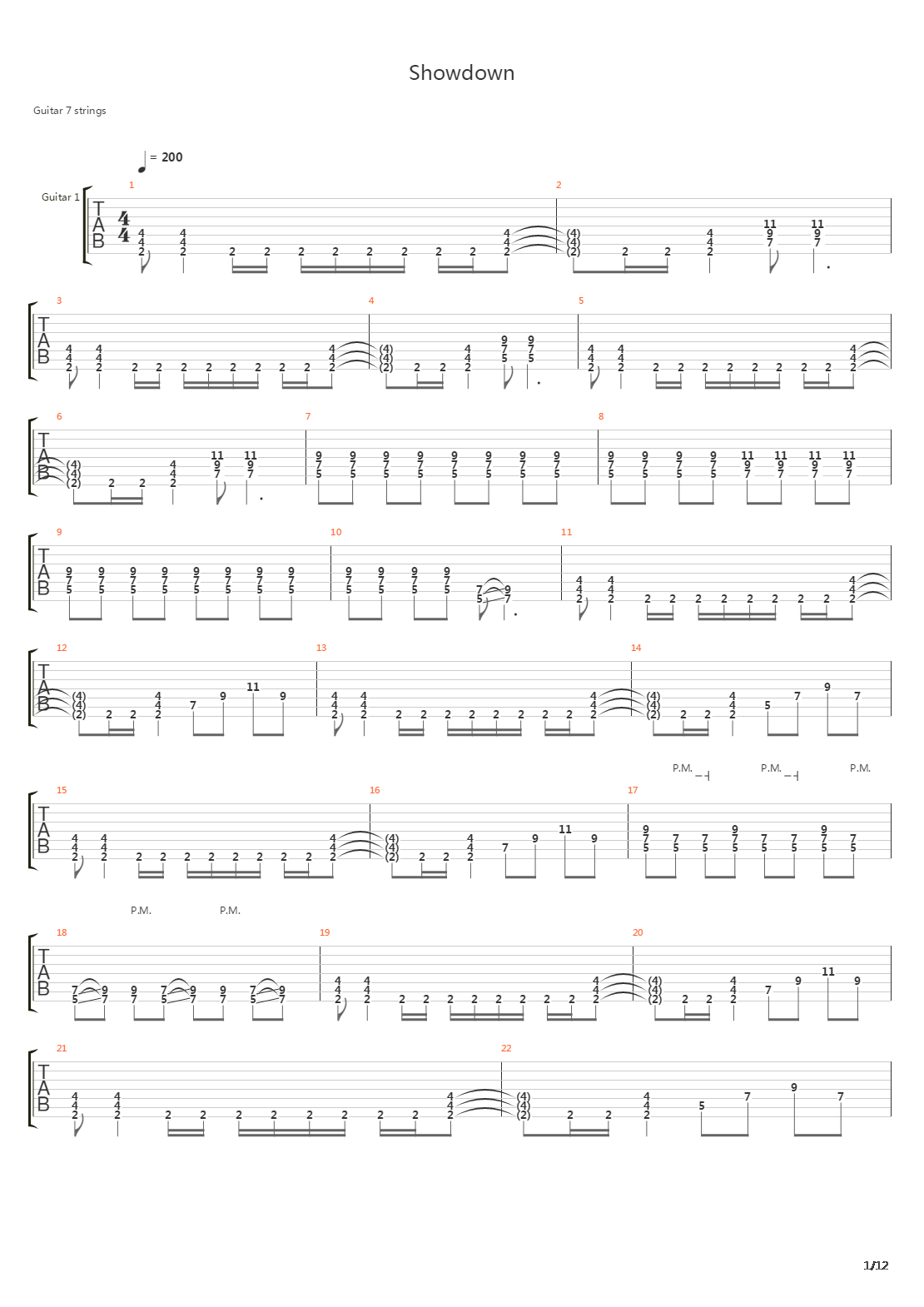 Showdown吉他谱