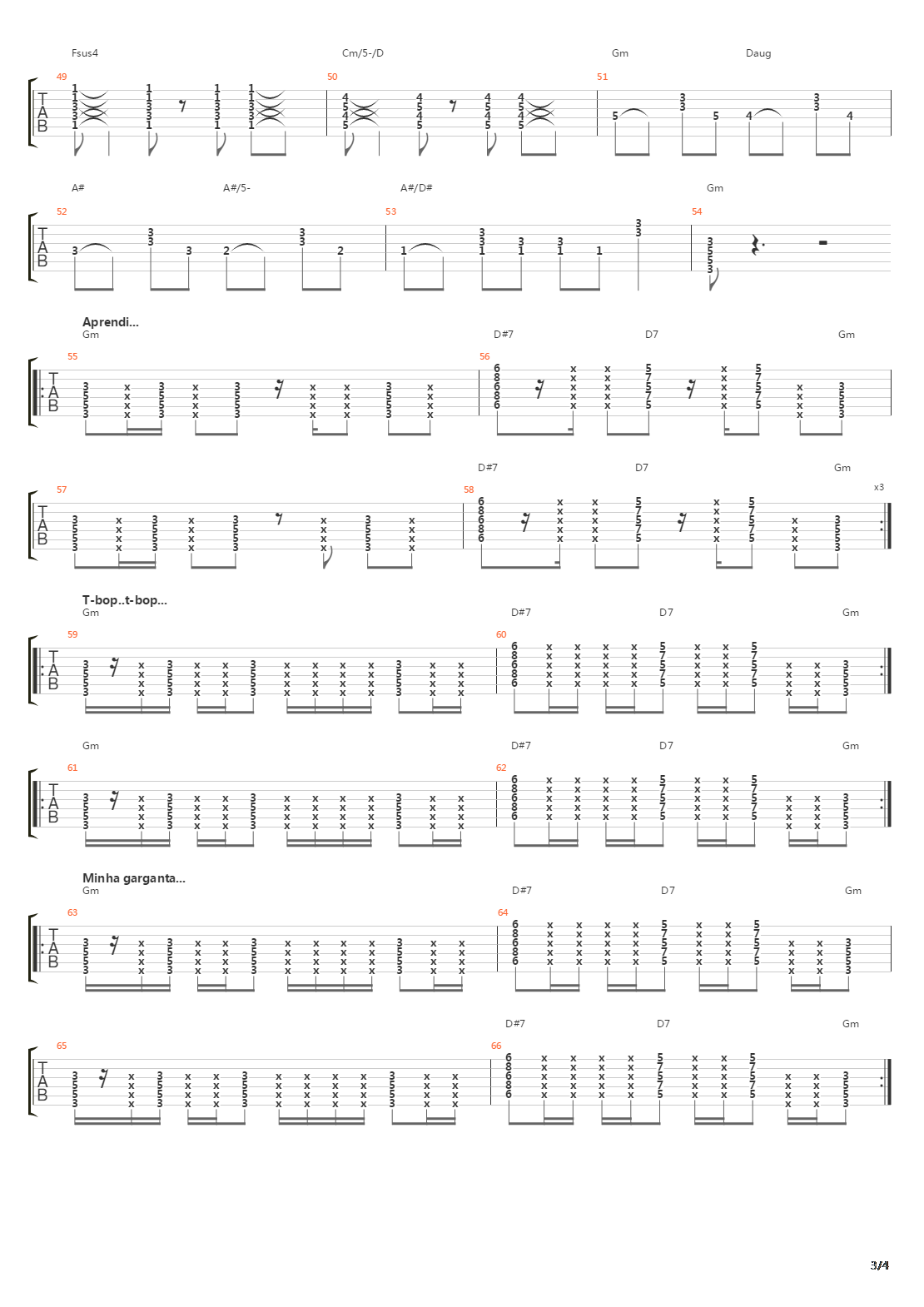 Garganta吉他谱