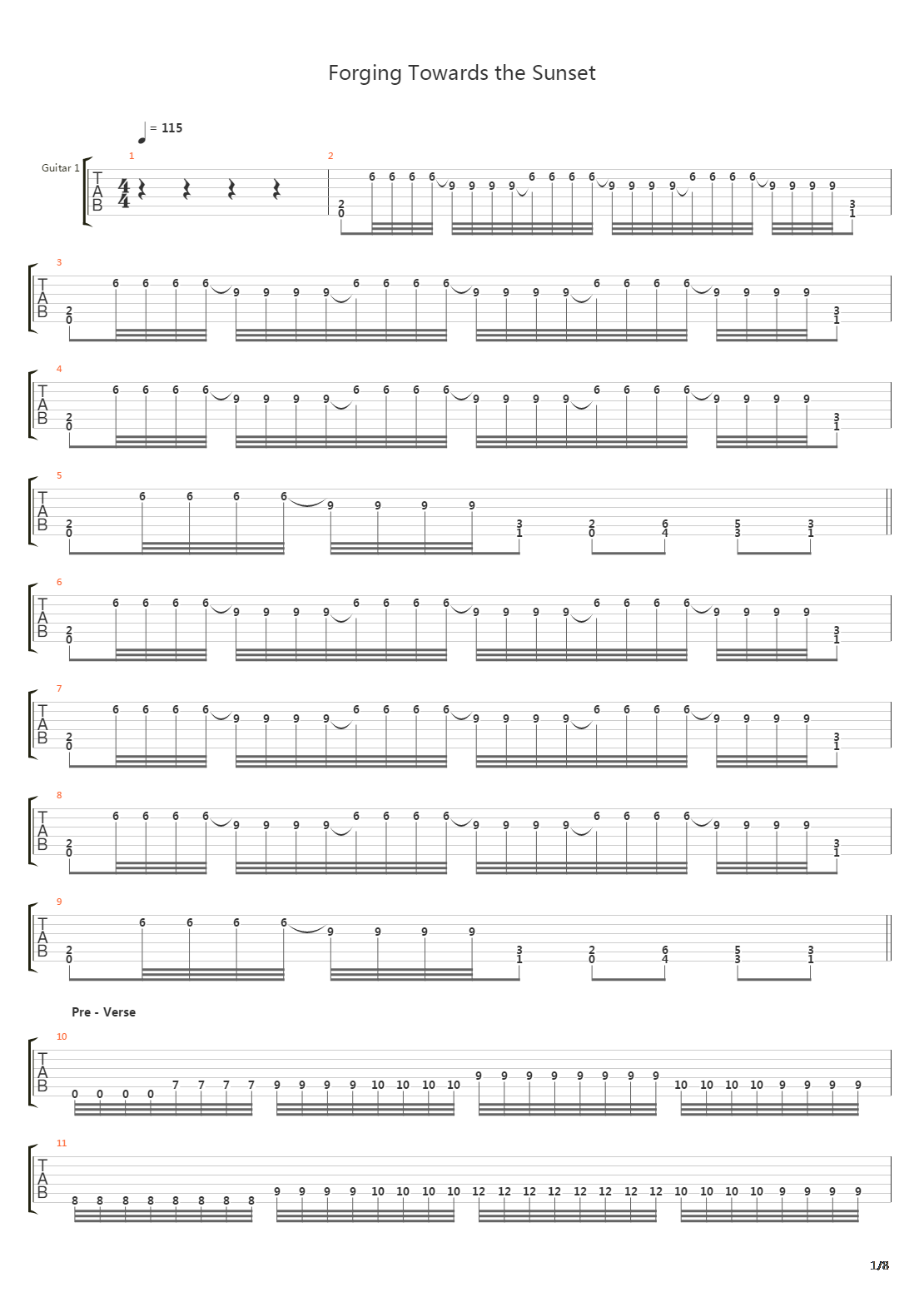 Forging Towards The Sunset吉他谱