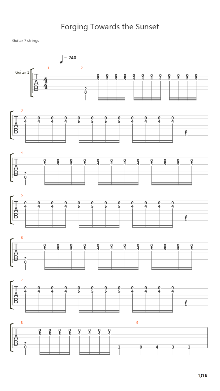 Forging Towards The Sunset吉他谱