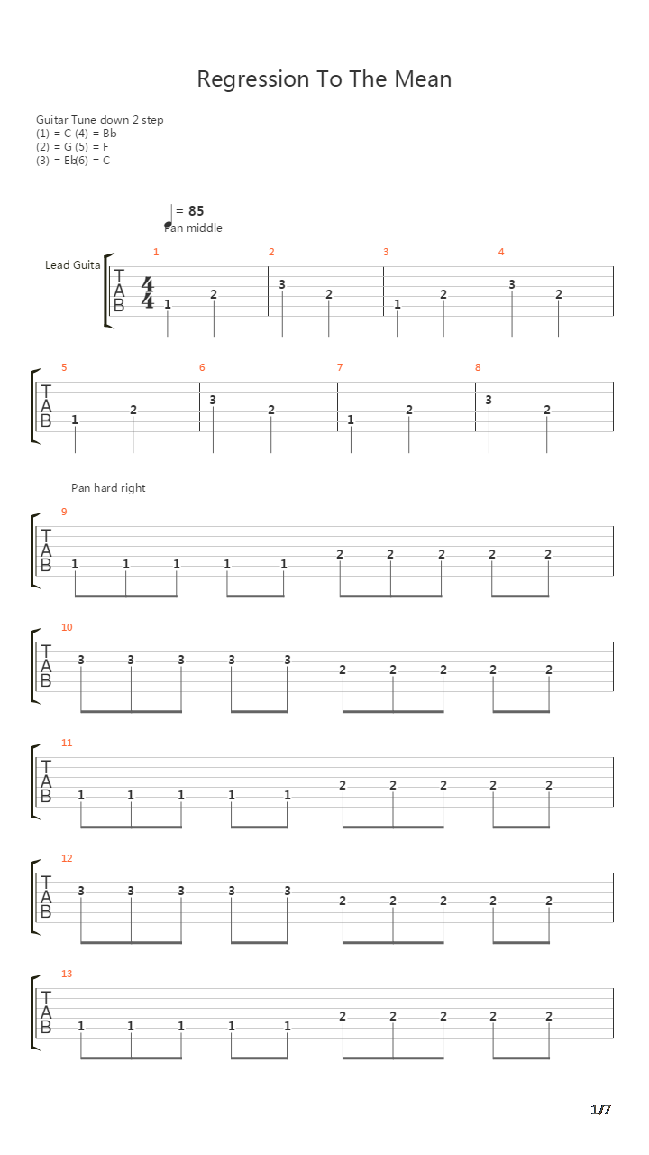 Regression To The Mean吉他谱