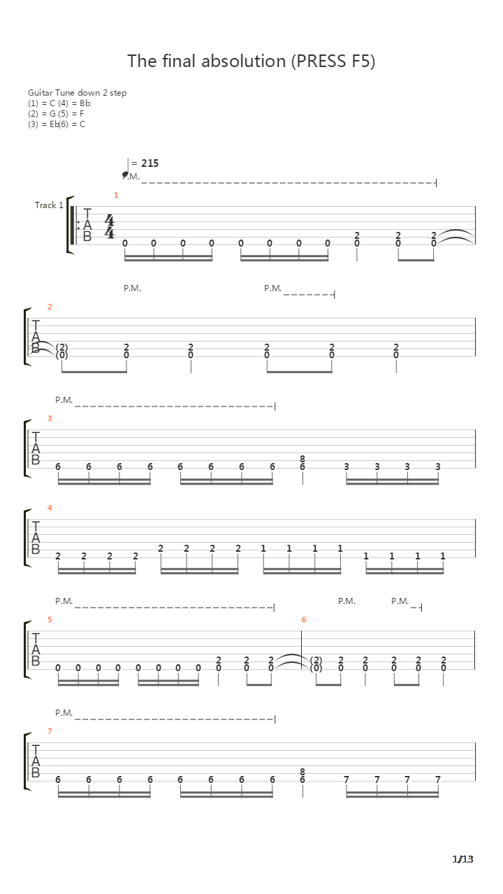 The Final Absolution吉他谱
