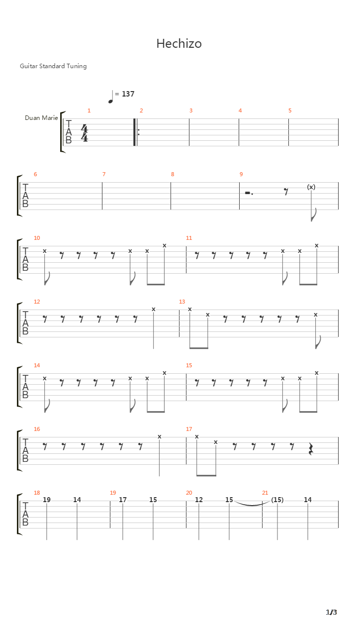 Hechizo吉他谱