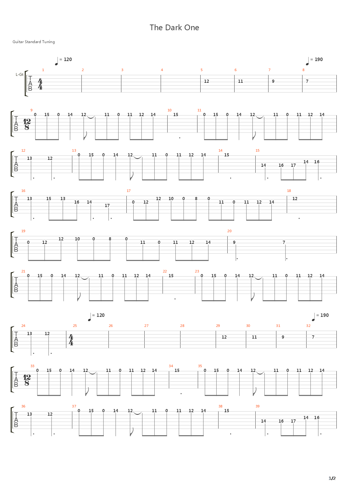 The Dark One吉他谱