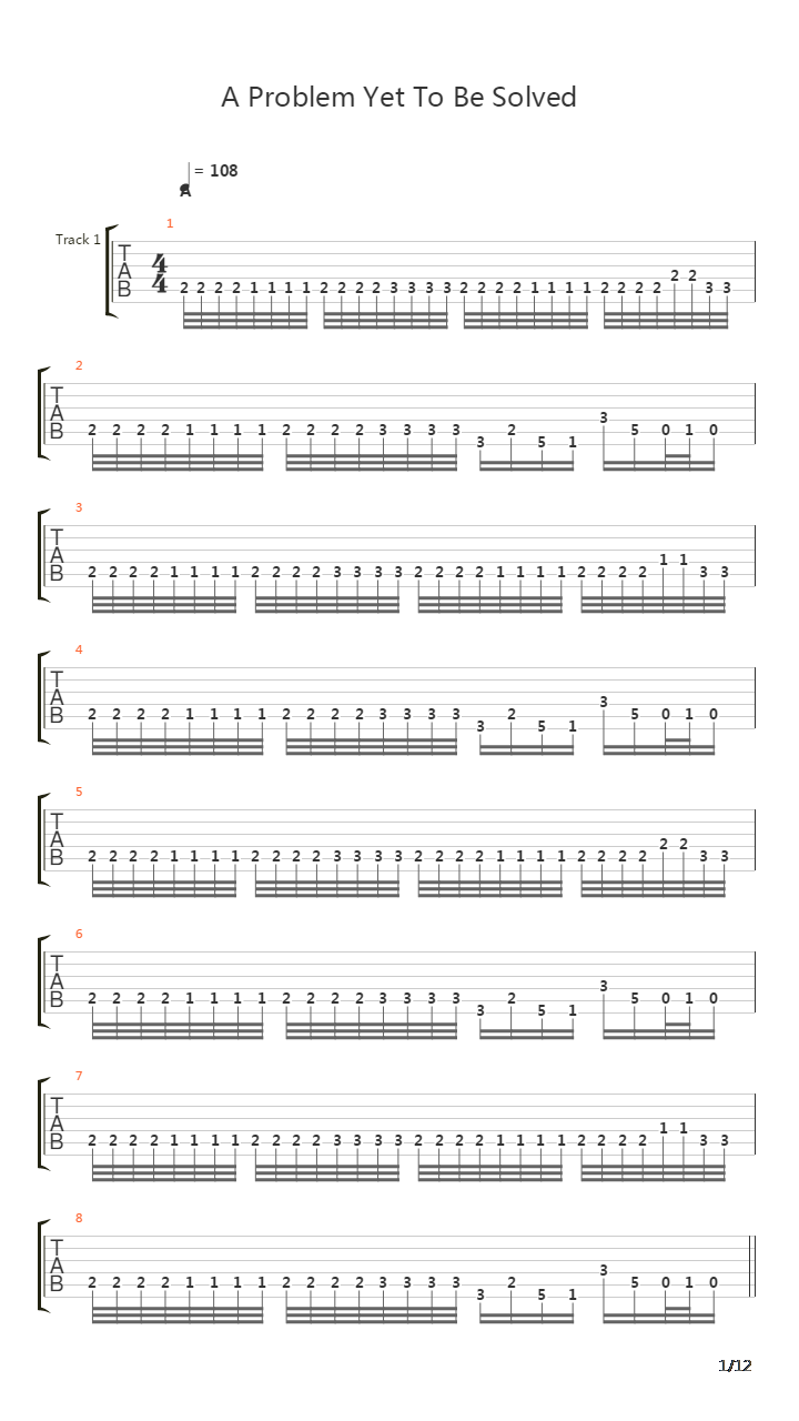 A Problem Yet To Be Solved吉他谱