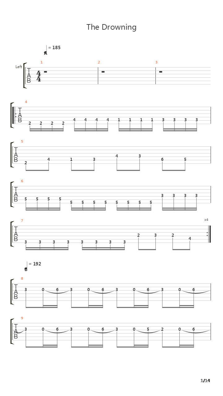 The Drowning吉他谱