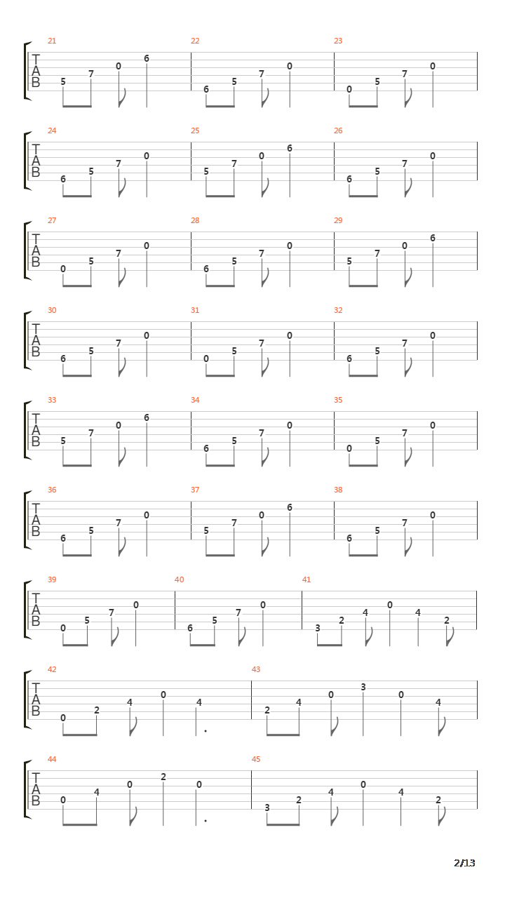 Out Of The Dark And Into The Night吉他谱
