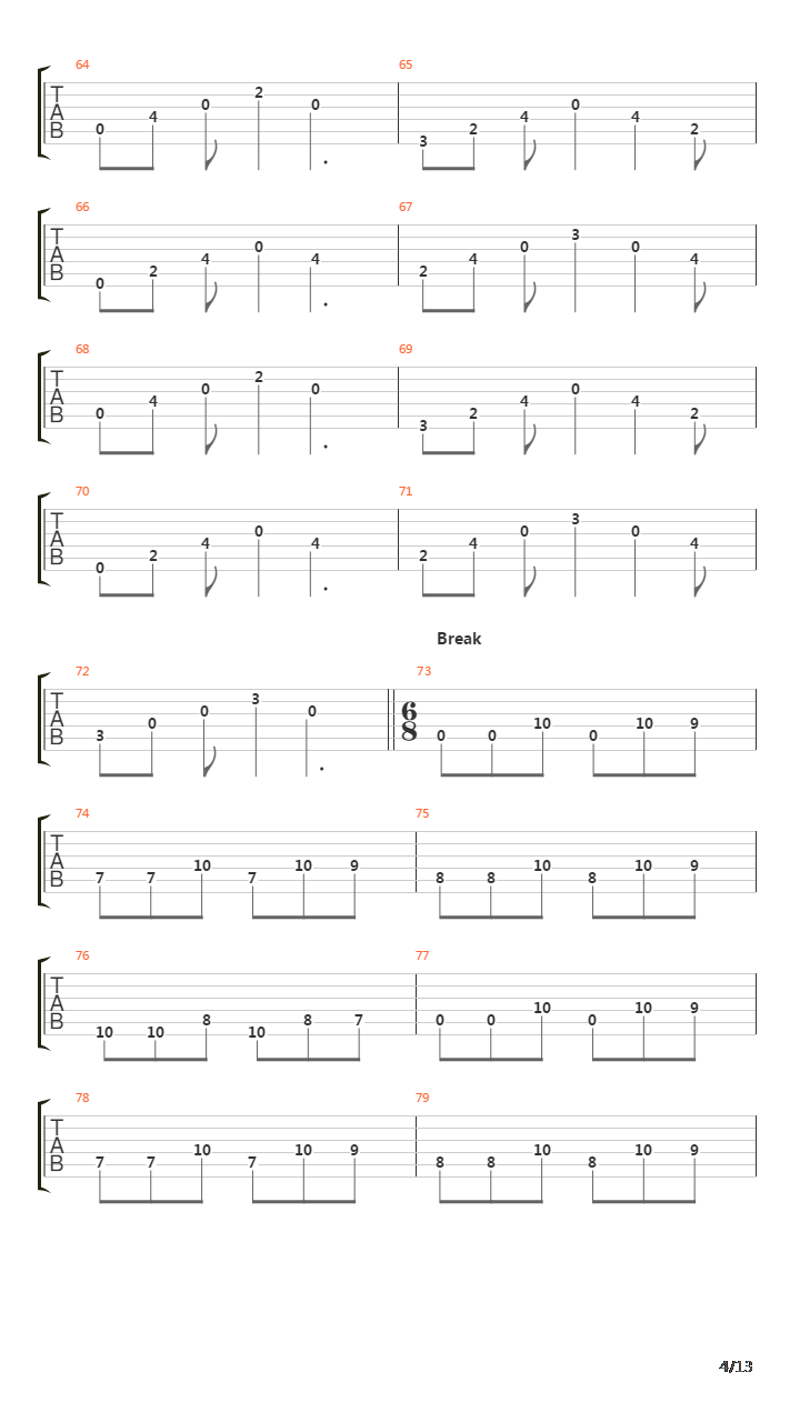 Out Of The Dark And Into The Night吉他谱
