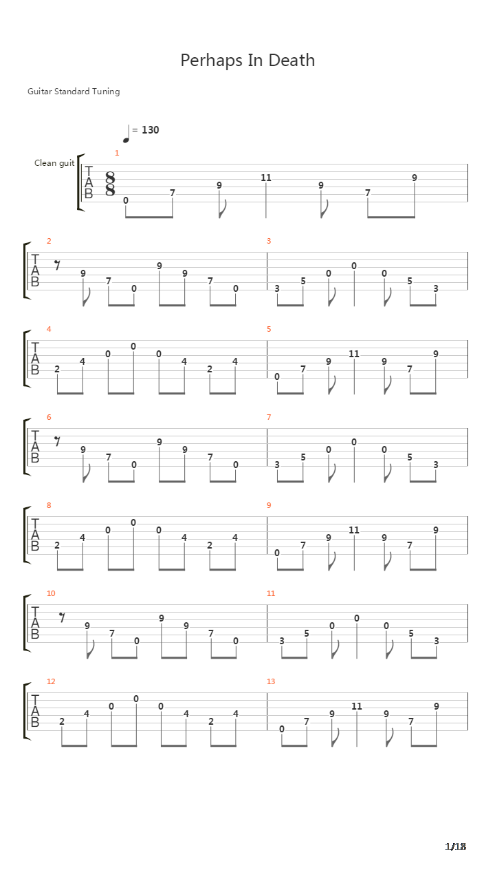 Perhaps In Death吉他谱