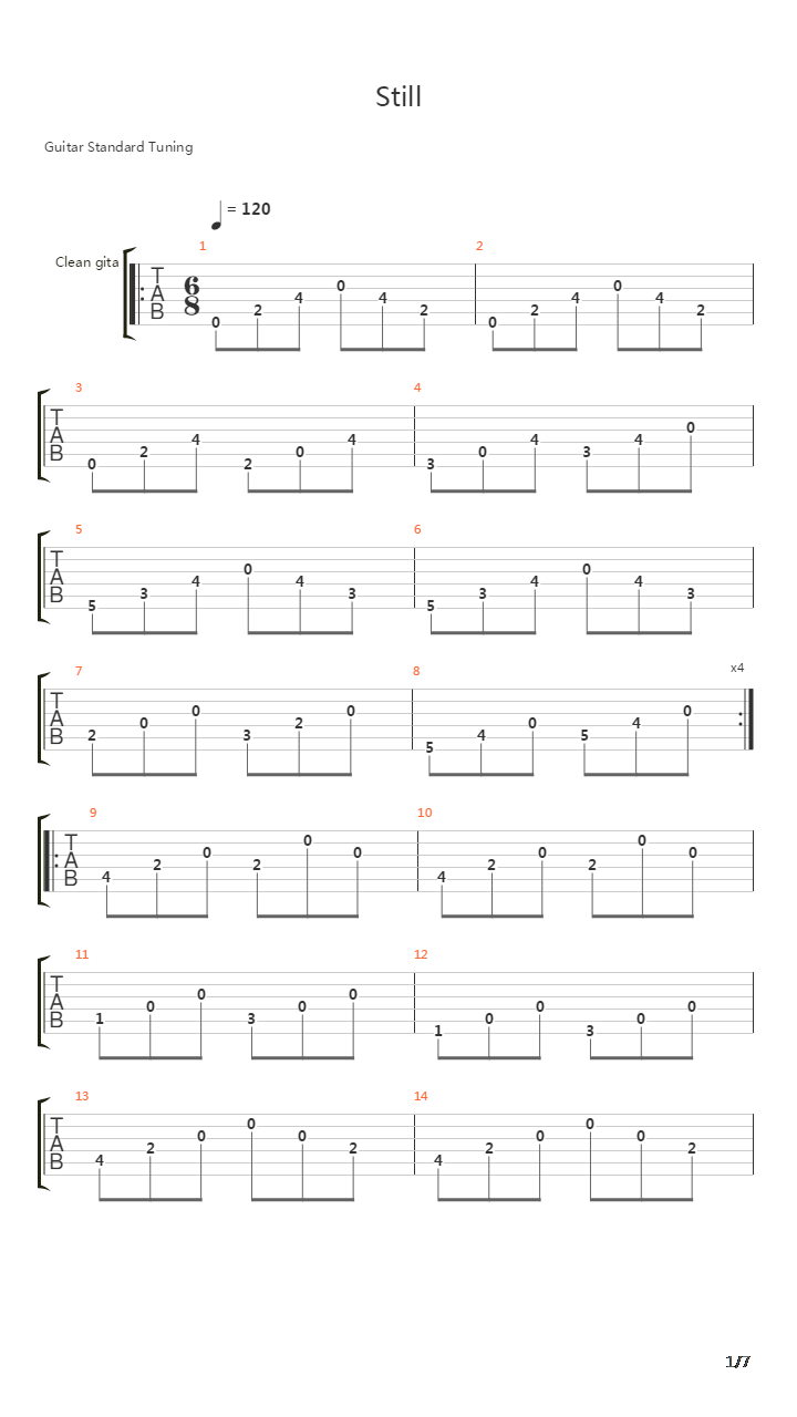 Still吉他谱