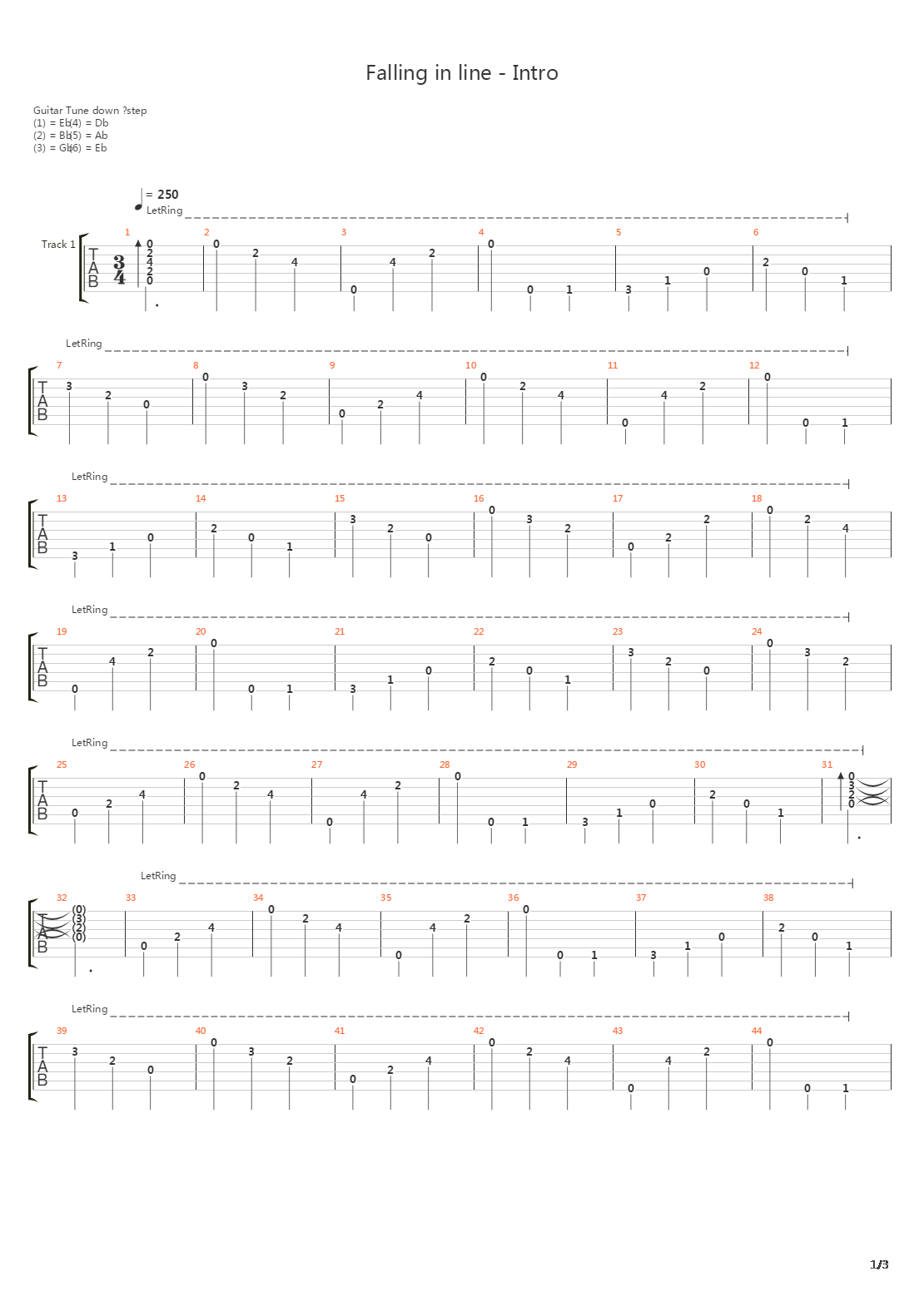 Falling In Line吉他谱