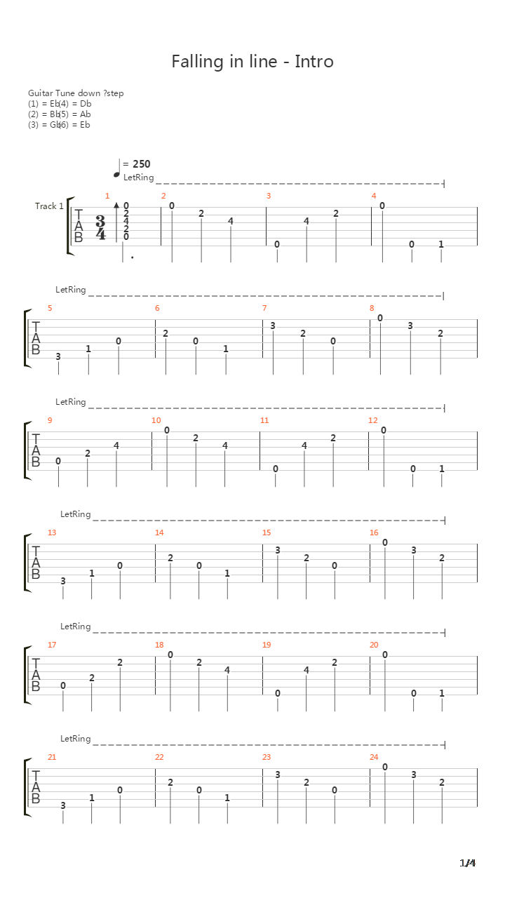 Falling In Line吉他谱