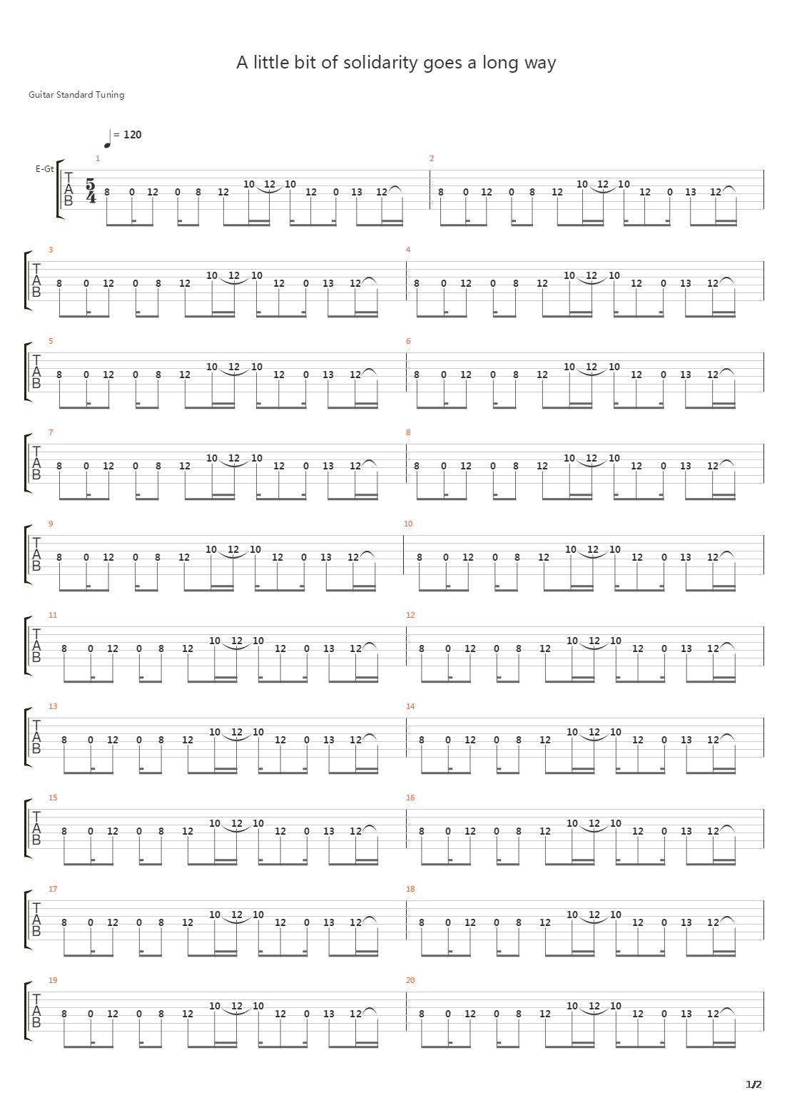 A Little Bit Of Solidarity Goes A Long Way吉他谱
