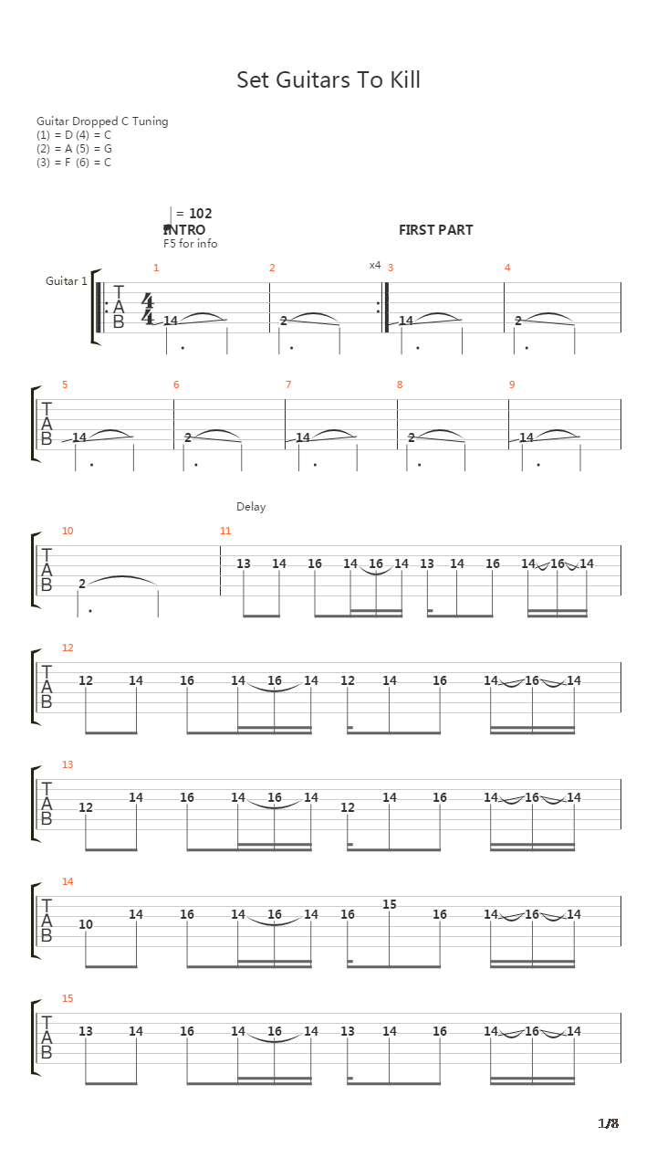 Set Guitars To Kill吉他谱