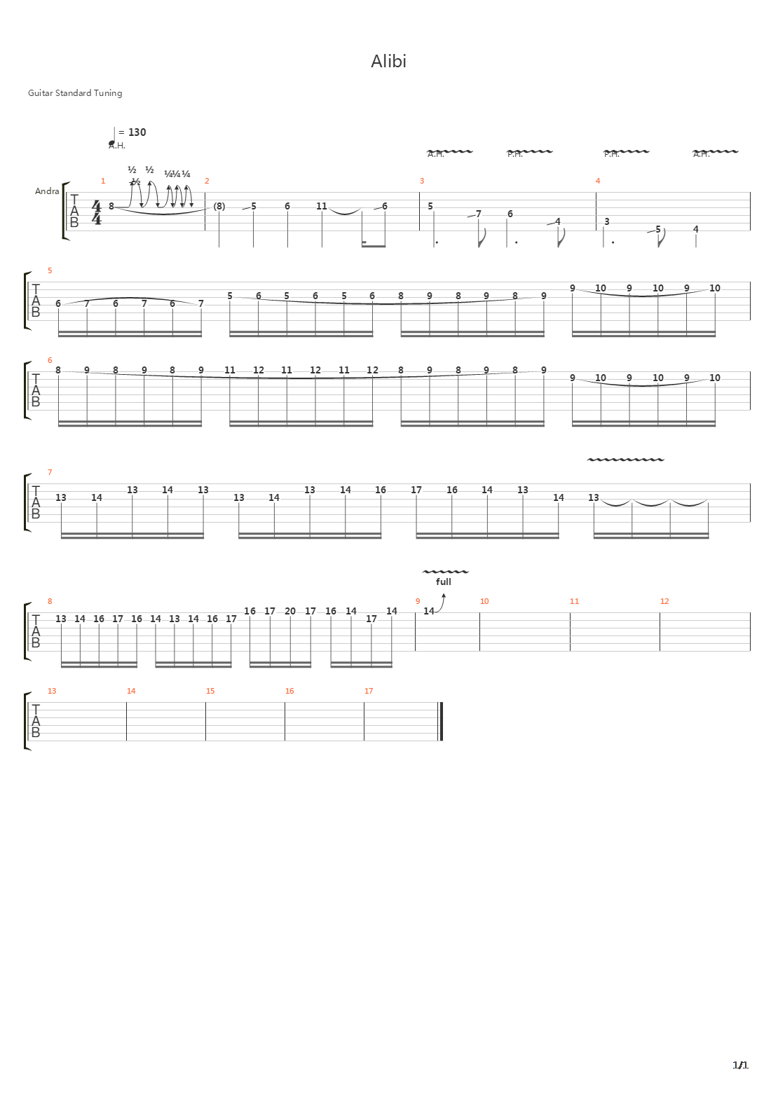 Alibi吉他谱