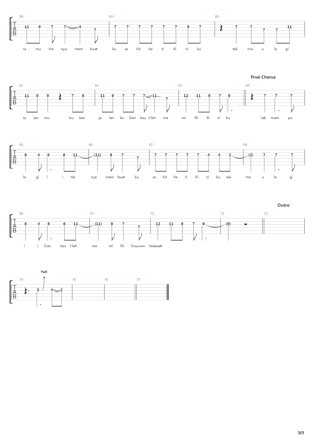 Jalanmu Bukan Jalanku吉他谱