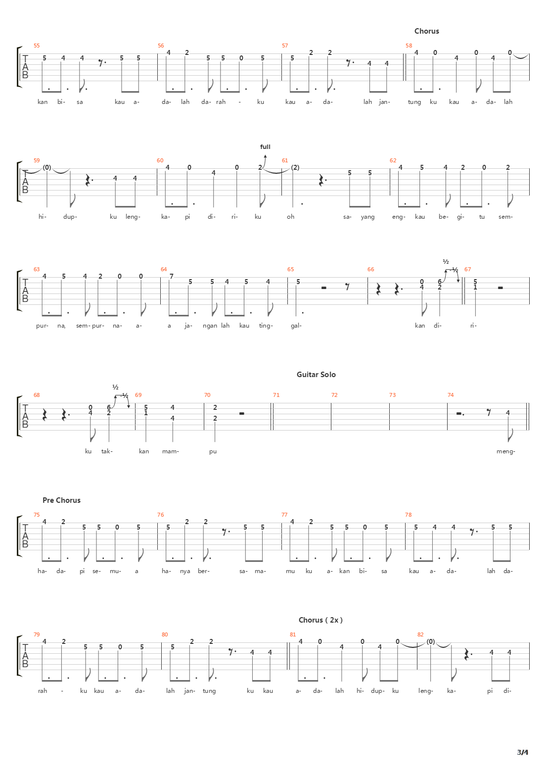 Sempurna吉他谱