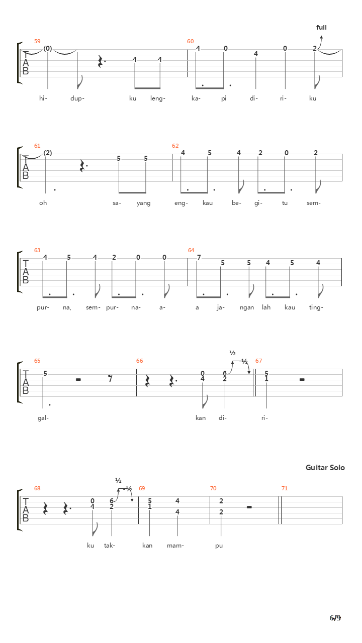 Sempurna吉他谱