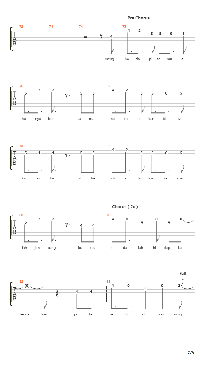 Sempurna吉他谱