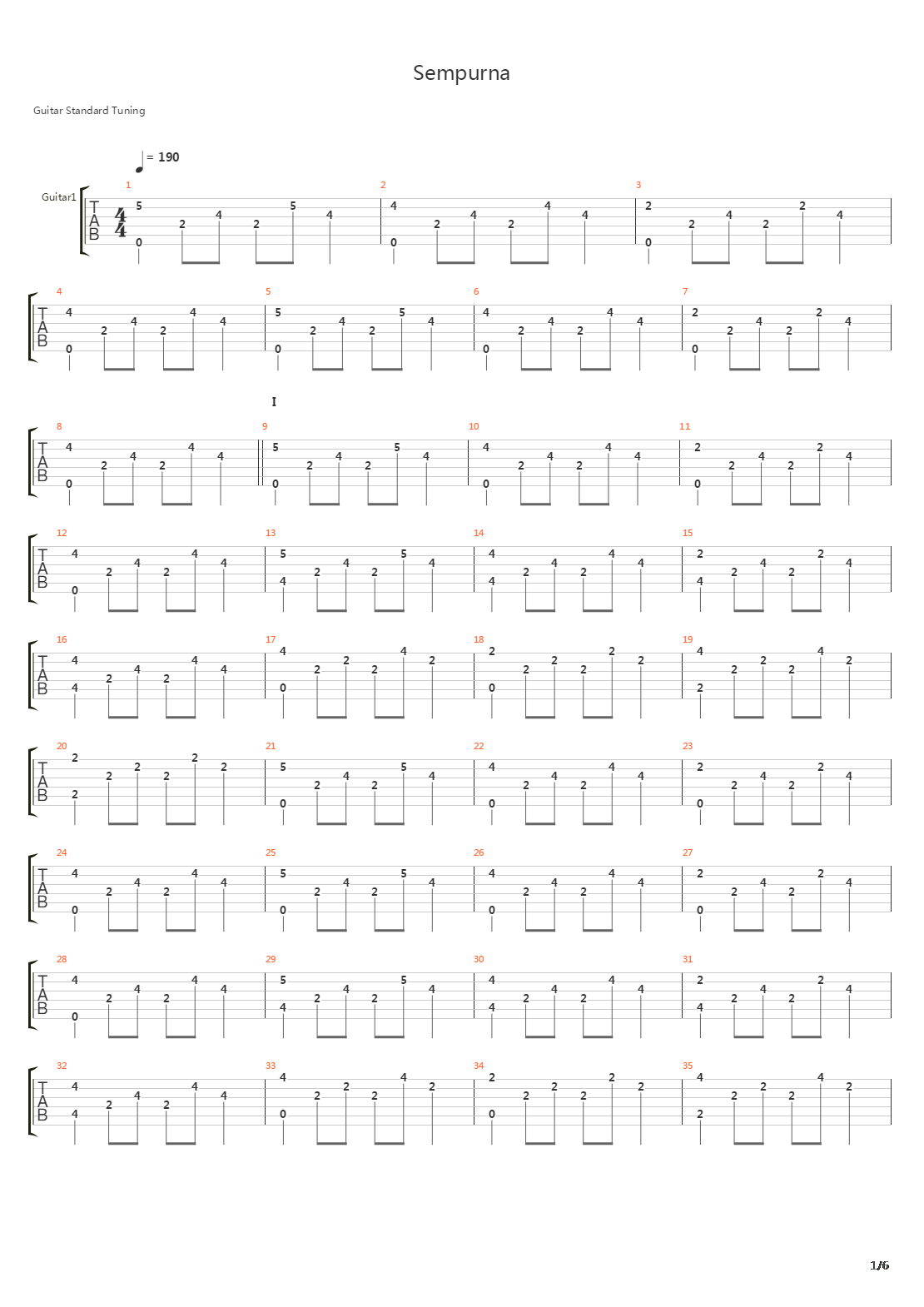 Sempurna吉他谱